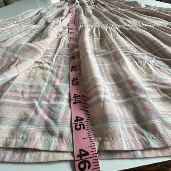 Adelyn Rae Pink Plaid Ruffle Midi Dress Sleeveless Tiered, Size Small - Picture 9 of 13